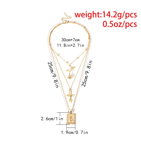 💕Last one Rosary Rosebud Multi Layering Necklaces - Picture 3 of 7